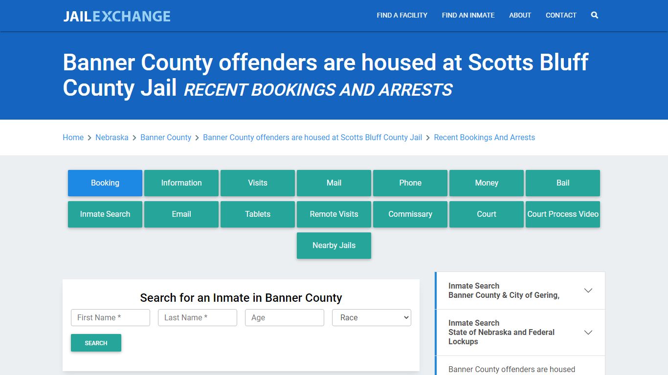 Banner County Jail & Sheriff Recent Bookings And Arrests - Jail Exchange