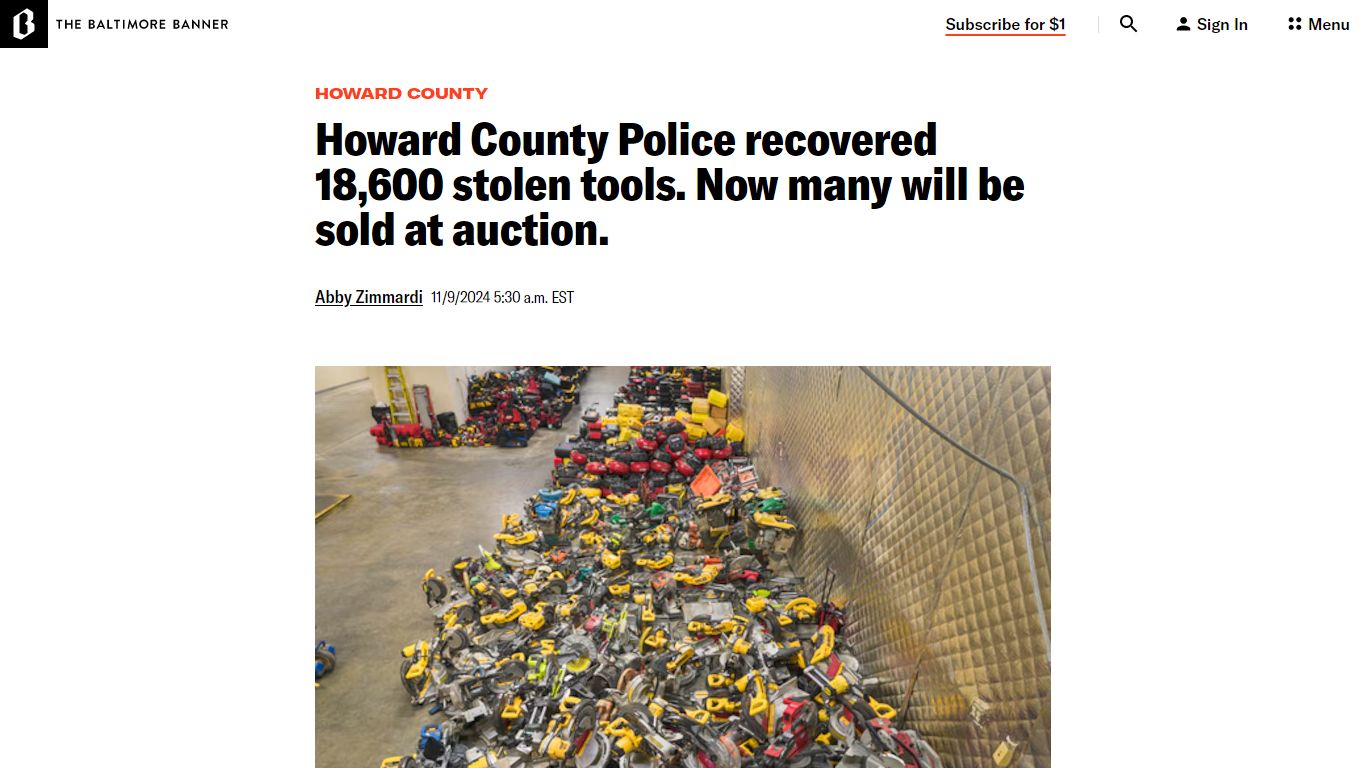 Howard County Police recovered 18,600 stolen tools. Now many will be ...